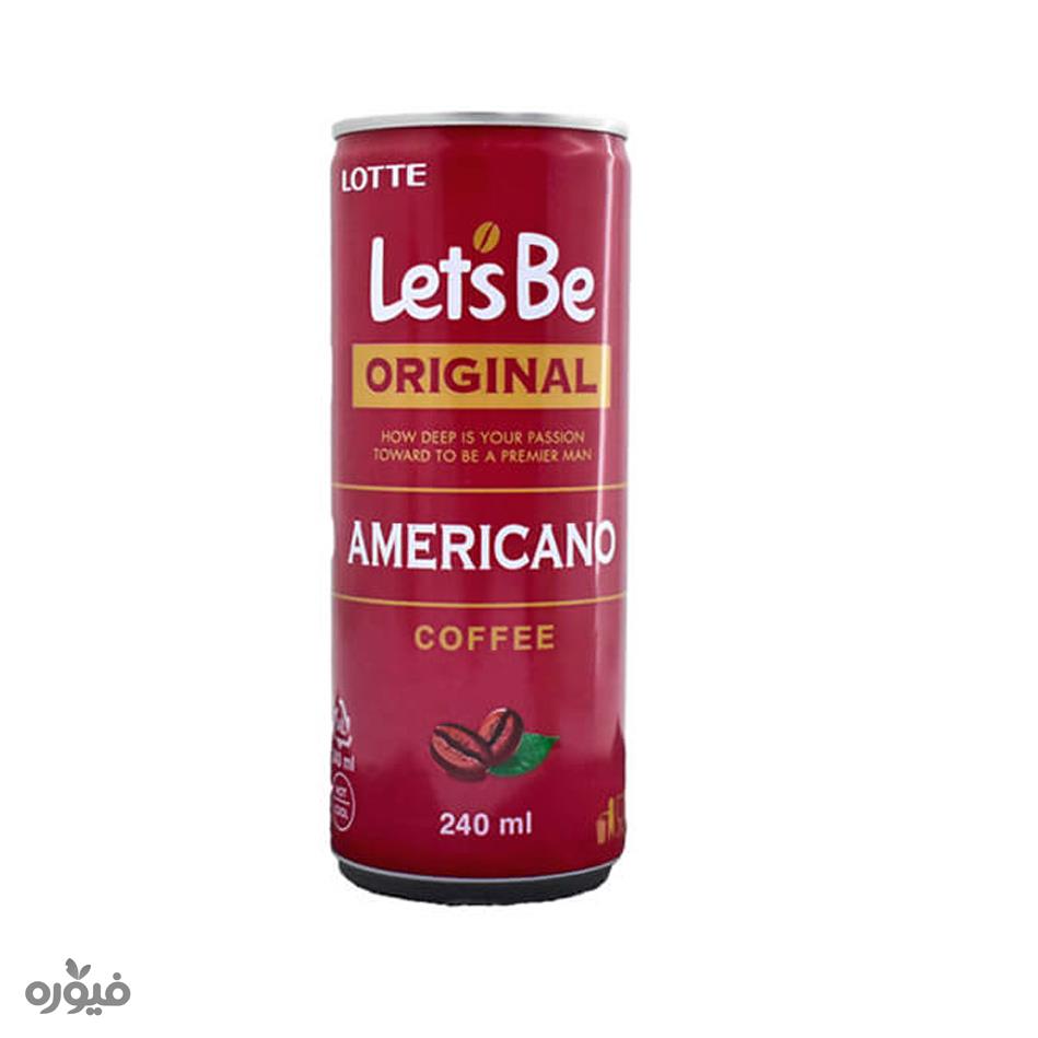 نوشیدنی سرد قهوه AMERICANO  قوطی 240میل LETS BE