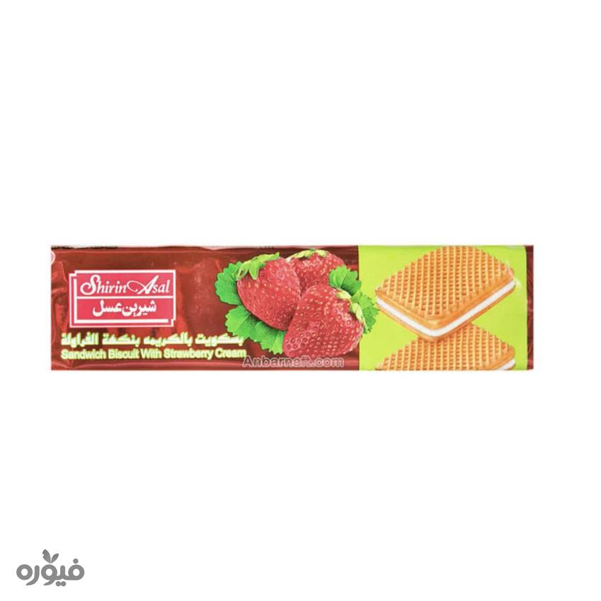 بیسکویت کرمدار توت فرنگی 120گرمی شیرین عسل