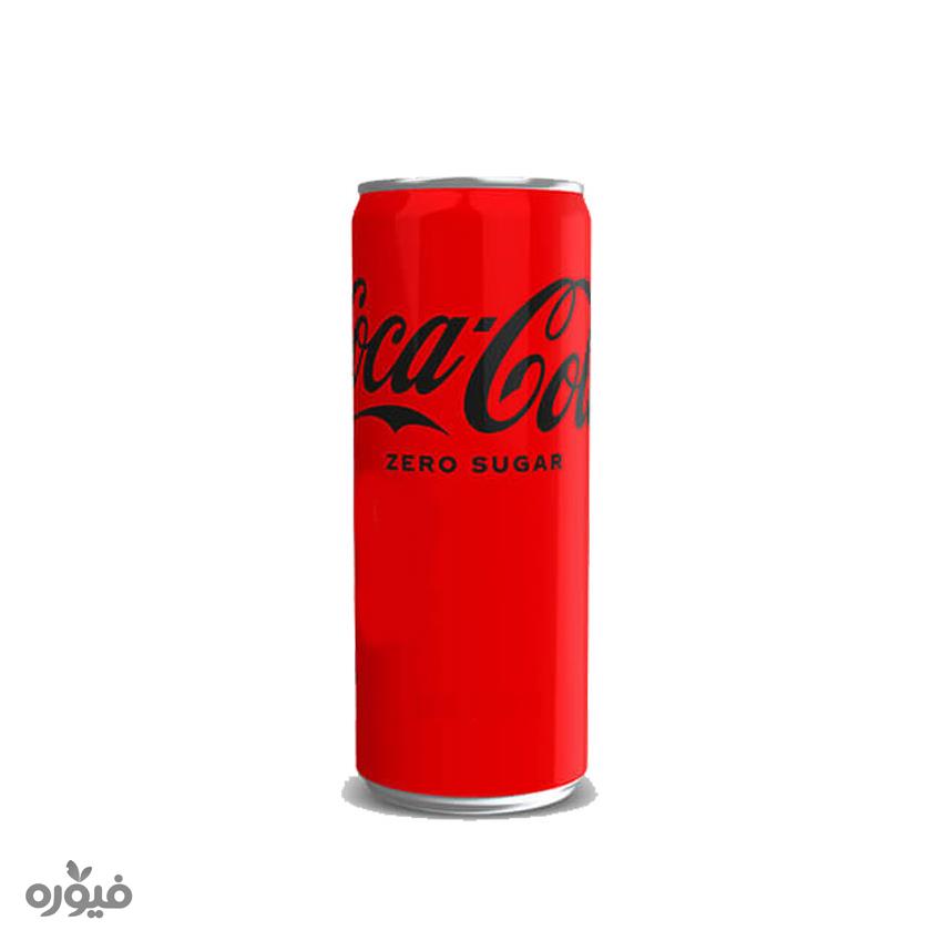 نوشابه زیرو اسلیک کوکاکولا قوطی 330 میلی لیتری coca cola