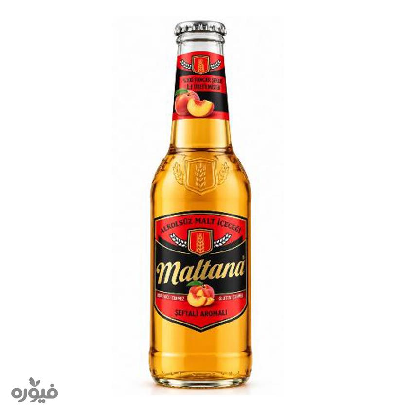 نوشیدنی آبجو بدون الکل باطعم هلو250mlشیشه ایی maltana