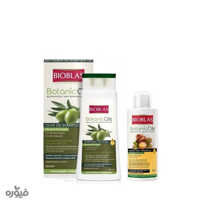 ست شامپو زیتون 360ML + روغن آرگان 150ML بیوبلاس