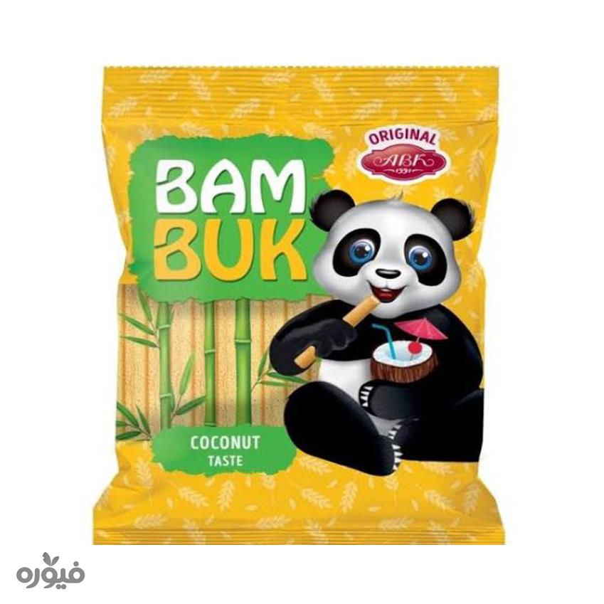 بیسکویت رولی کرمدار با طعم نارگیل 200گرمی bam buk