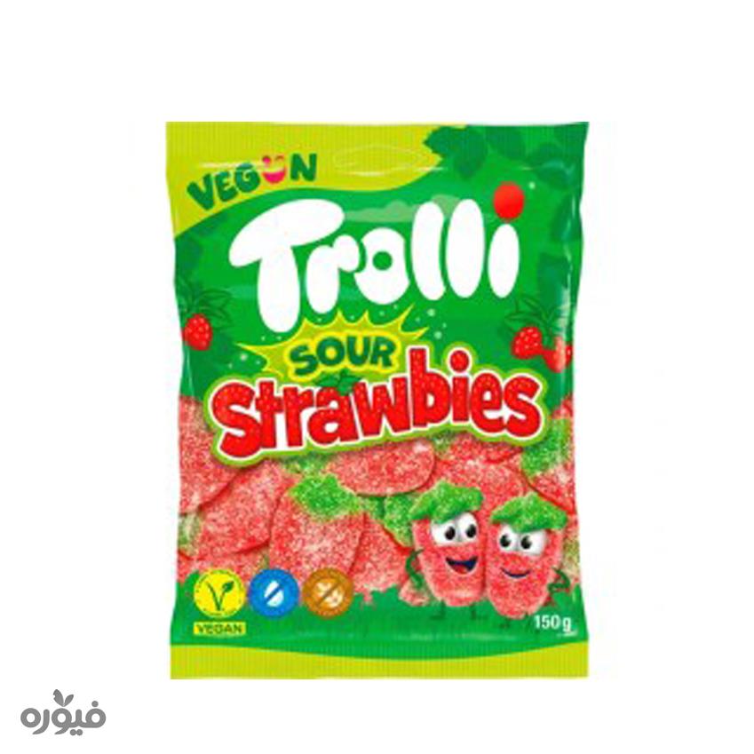پاستیل شکری توت فرنگی وگان 150 گرمی trolli