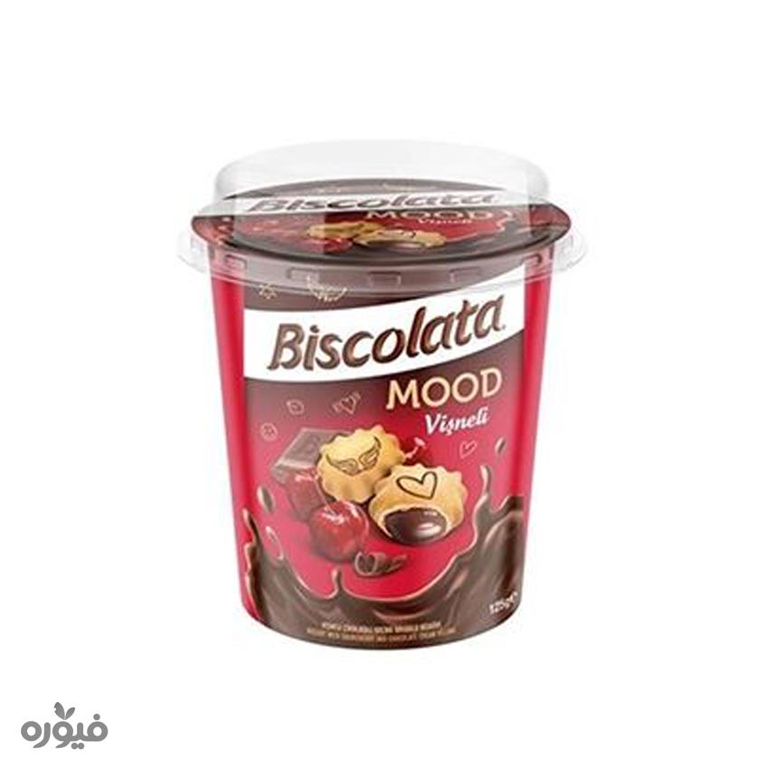 بیسکوئیت با مغز شکلاتی آلبالو 125 گرمی بیسکولاتا