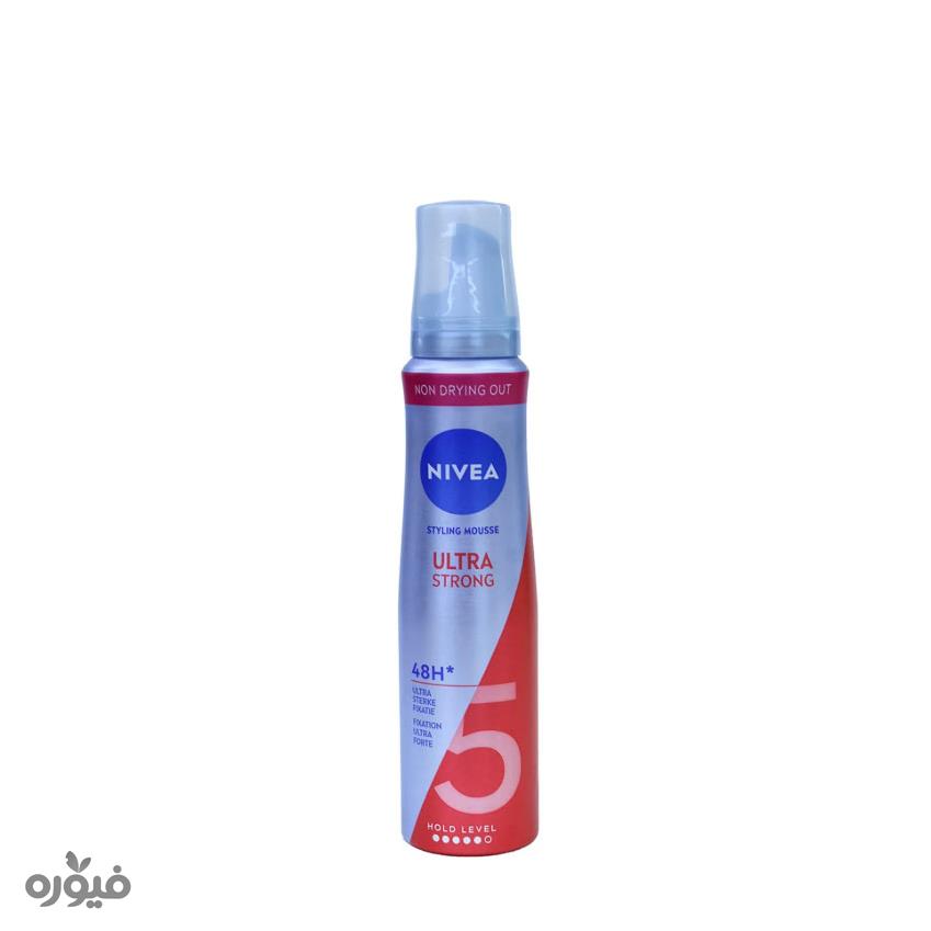 موس حالت‌دهنده مو Ultra Strong حجم ۱۵۰ml- ماندگاری ۴۸ساعته نیوا(Nivea)