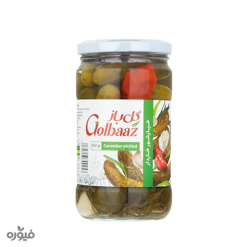 خیار شور خار دار معمولی شیشه ایی 680گرمی گل باز