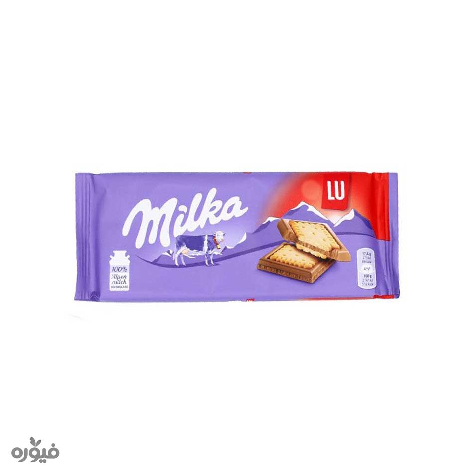 شکلات ال یو بیسکویتی 87گرمی میلکا