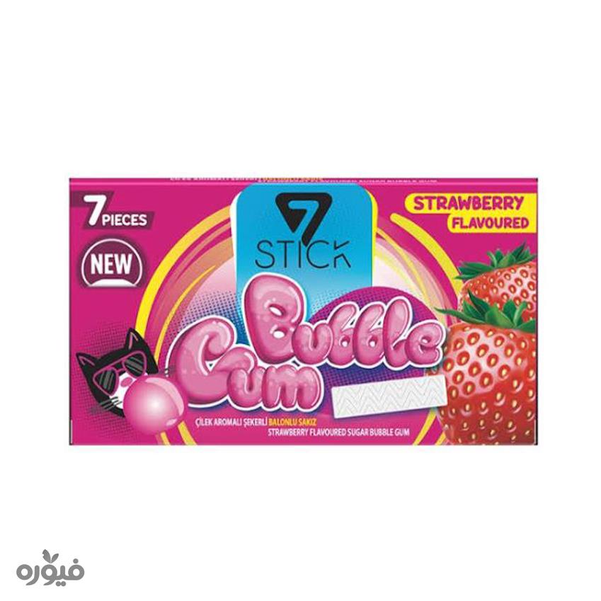 ادامس با طعم توت فرنگی بسته 7عددی bubble gum