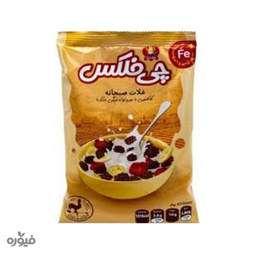غلات صبحانه کاکائویی با موز و توت فرنگی خشک 55گرمی چی فلکس چی توز