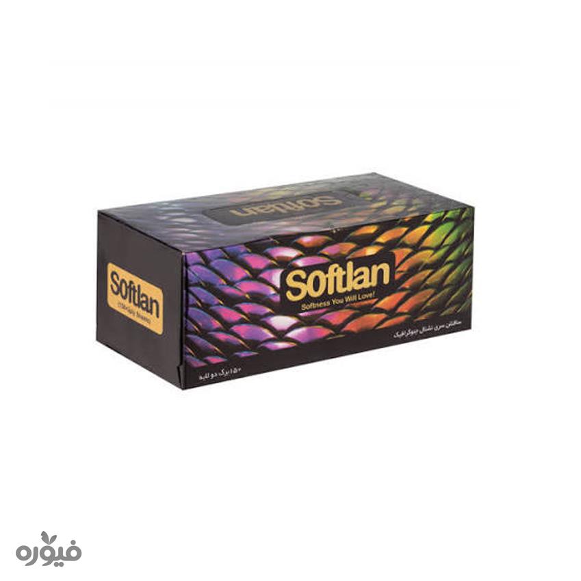 دستمال جعبه کاغذی150 برگ دولایه سافتلن