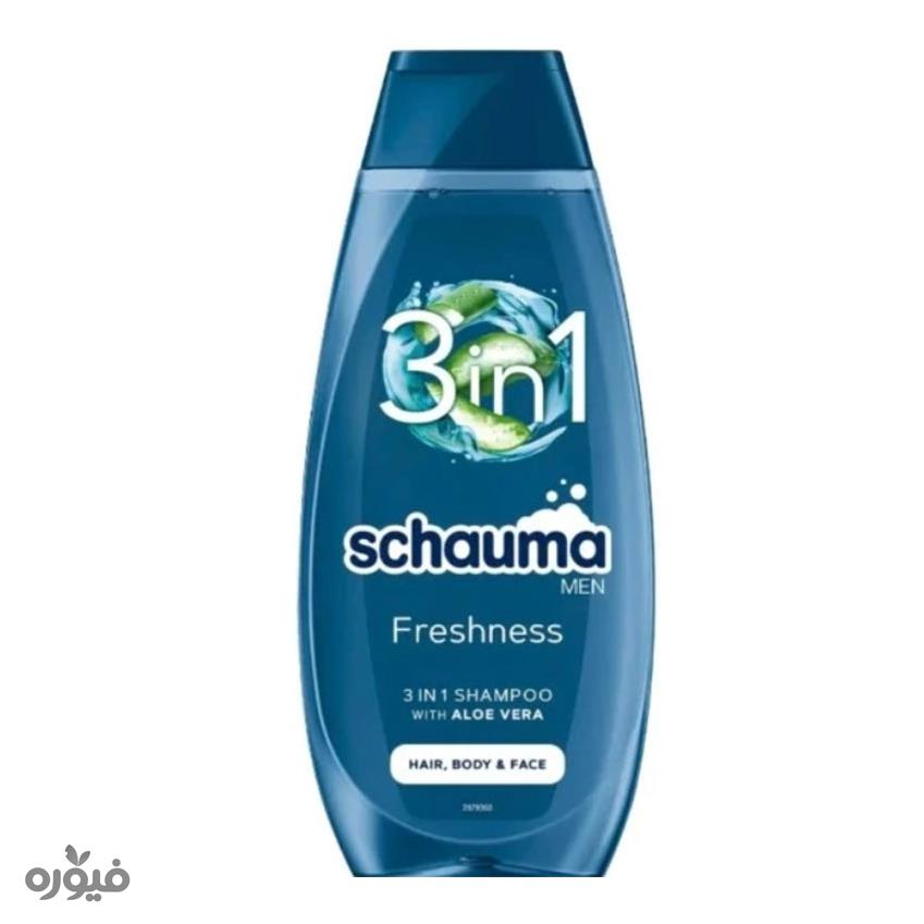 شامپو  مردانه 3*1 صورت و بدن با رایحه الوئه ورا 400ml شاوما