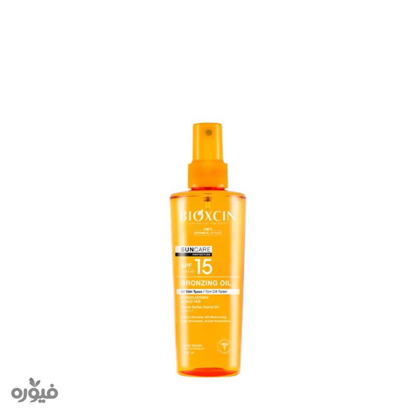 اسپری روغن برنزه‌کننده بدن spf15 حجم ۲۰۰ml بیوکسین(Bioxcin)