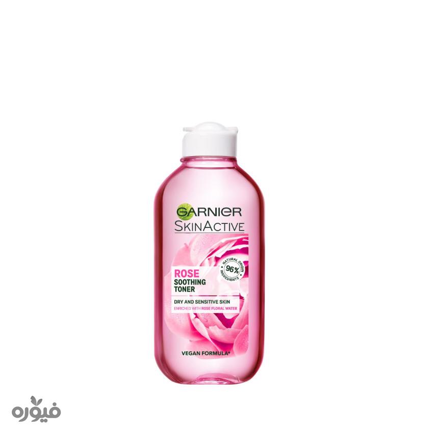 تونر تسکین دهنده گل رز مناسب پوست خشک و حساس 200ml گارنیر(Garnier)