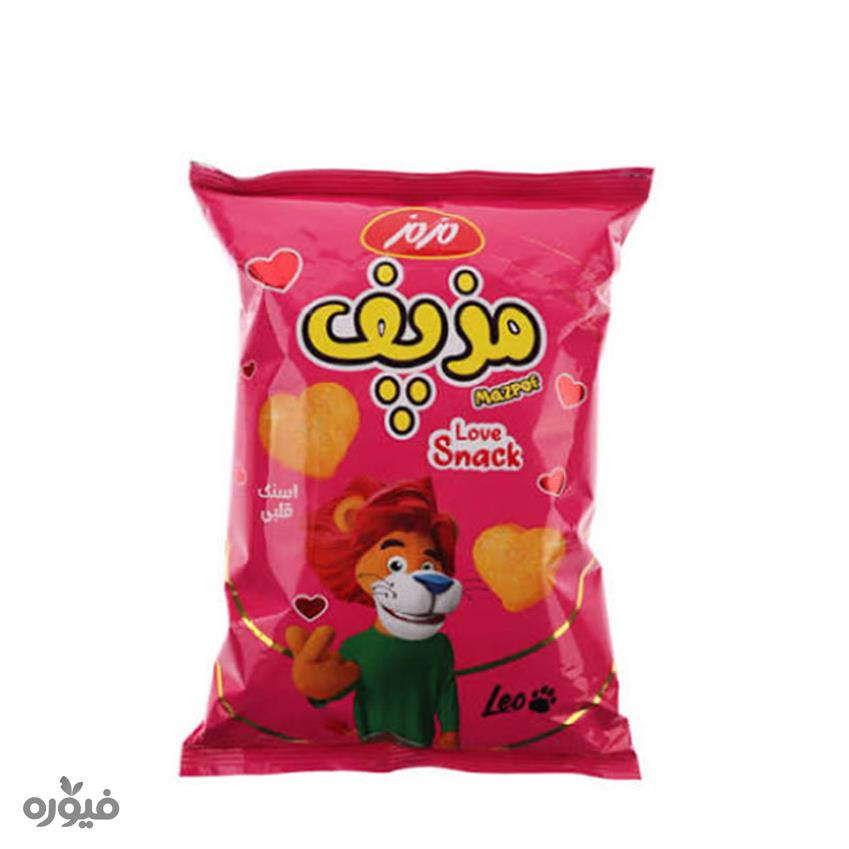 اسنک قلبی پنیری مزپف 55گرمی مزمز