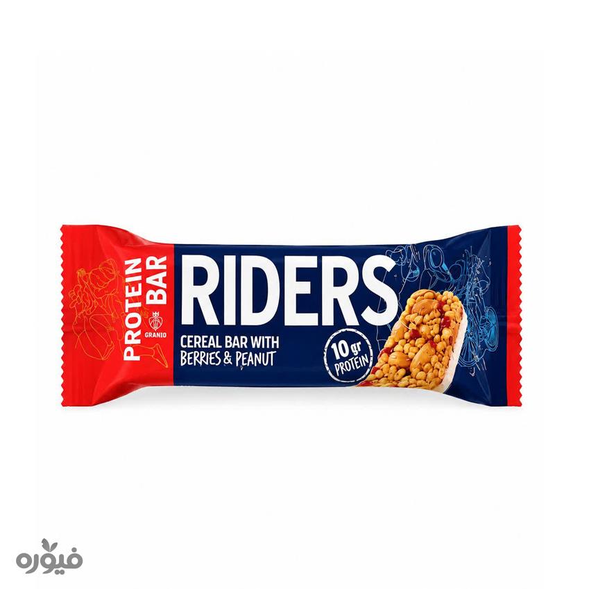 پروتئین بار بادام زمینی و توت فرنگی 40 گرمی Riders