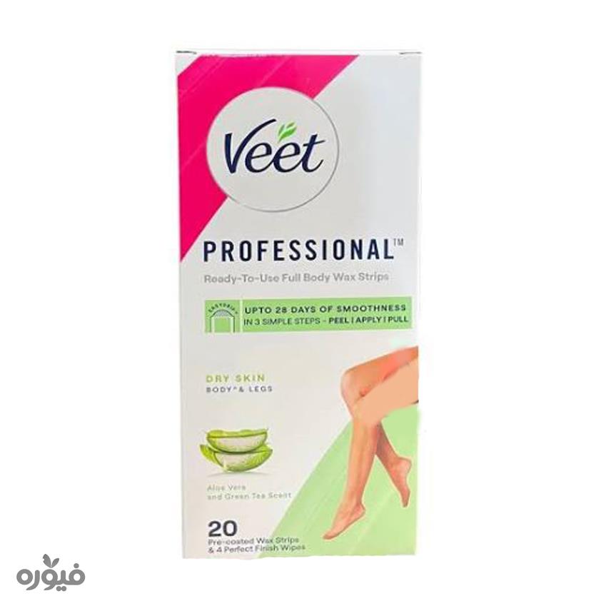 چسب موبر مناسب پوست های خشک حاوی الوئه ورا بسته 20عددی veet