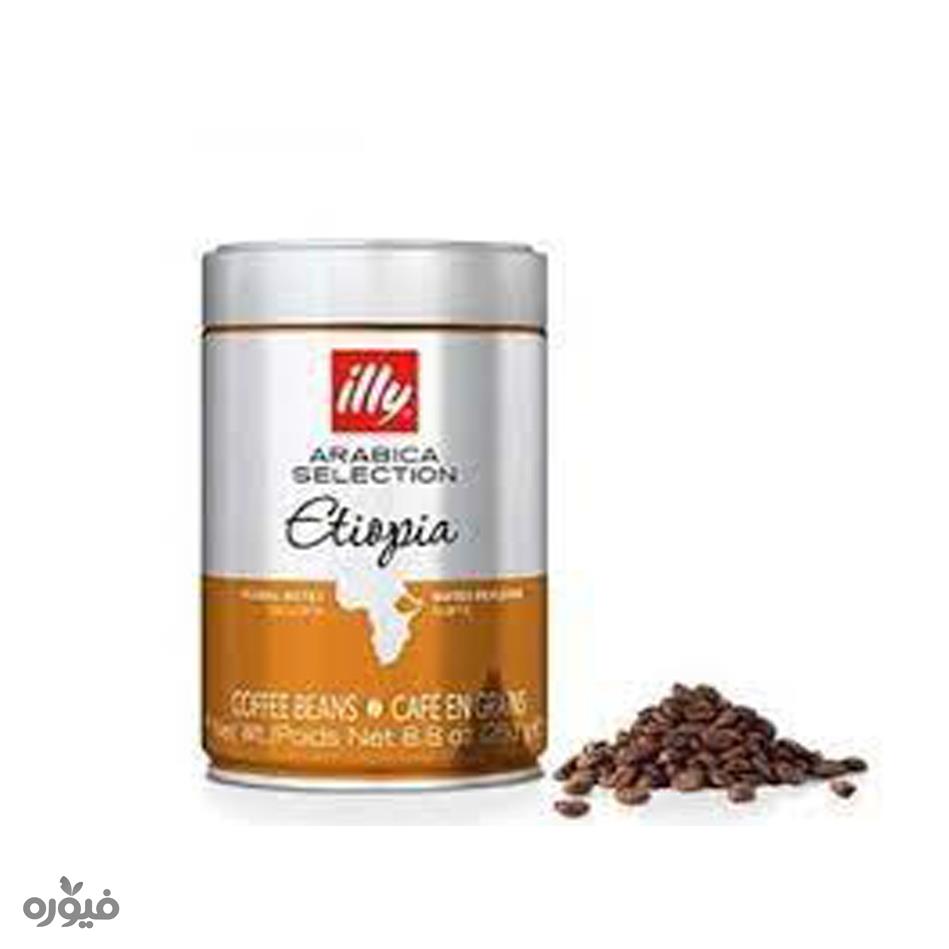 دانه قهوه عربیکا سلکشن اتیوپی قوطی فلزی 250 گرمی illy