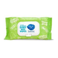 دستمال مرطوب کودک حاوی کالاندولا درب دار 50 قطعه دافی