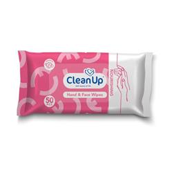 دستمال مرطوب پاک کننده دست و صورت 50 عددی Clean up