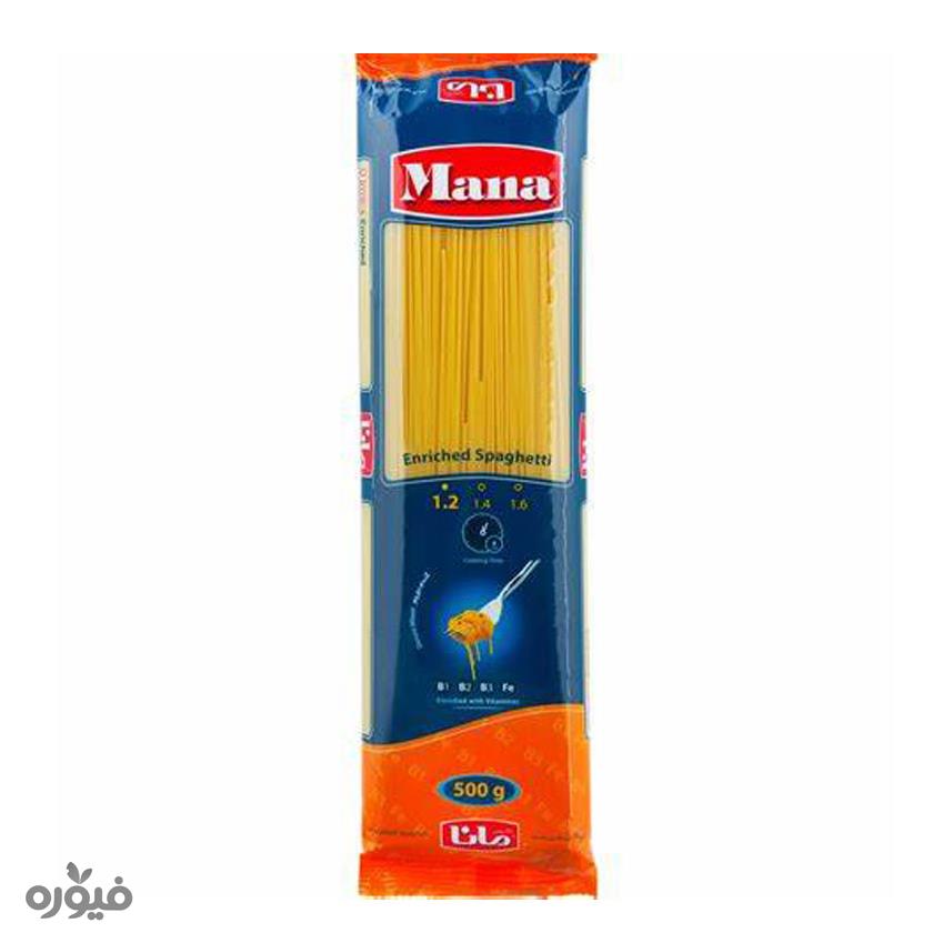 اسپاگتی غنی شده قطر 1/2 500 گرمی مانا