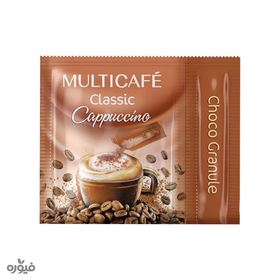 کاپوچینو پودر قهوه مخلوط فوری 25 گرمی مولتی کافه کلاسیک