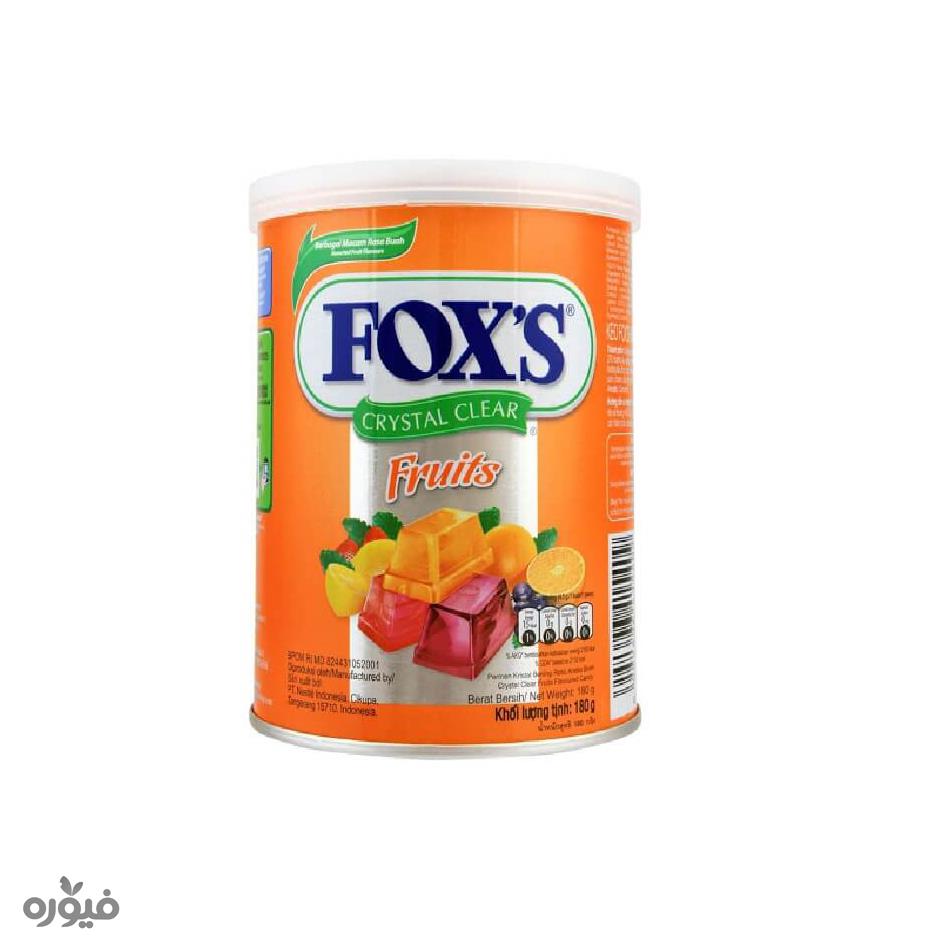 آبنبات کریستالی 180گرمی میوه ای قوطی (FRUITS)  FOX'S