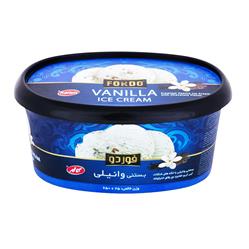 بستنی خانواده ظرفی وانیلی با تکه شکلات 650 گرمی فوردو کاله