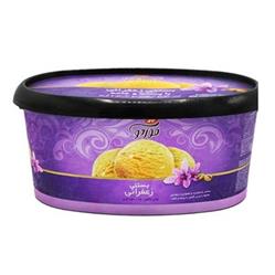 بستنی خانواده ظرفی زعفرانی 650 گرمی فوردو کاله